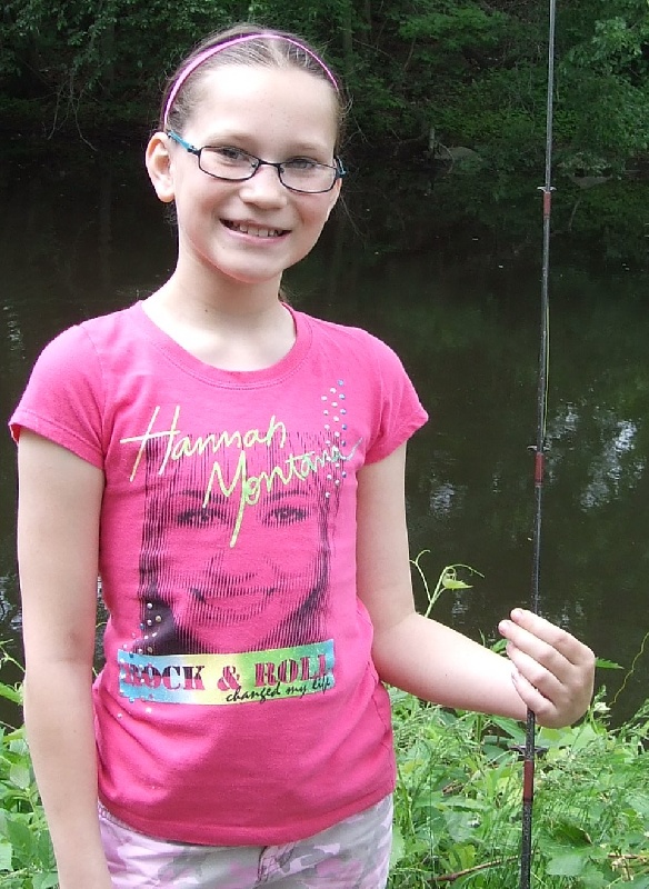 Girl fishing near Lincoln
