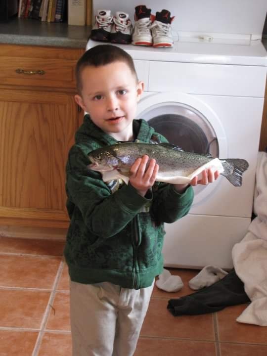 Little Doug's first trout